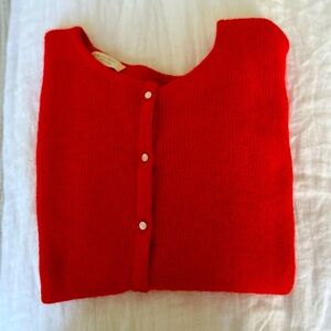 Sezane Red Gaspard Cardigan